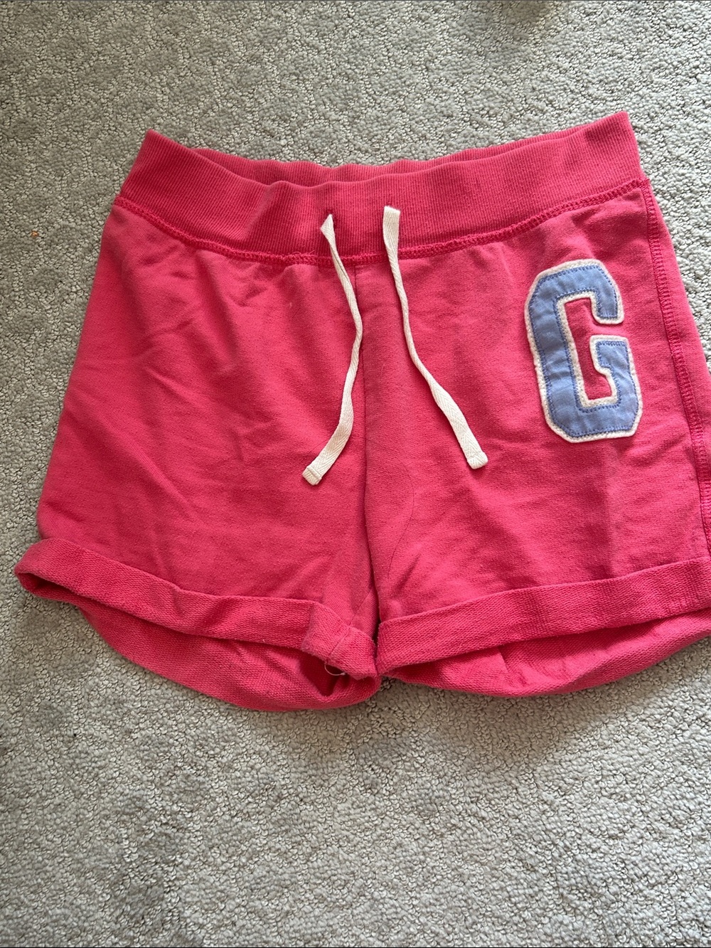Gap Pink Drawstring Casual Shorts with Contrast 'G' Patch